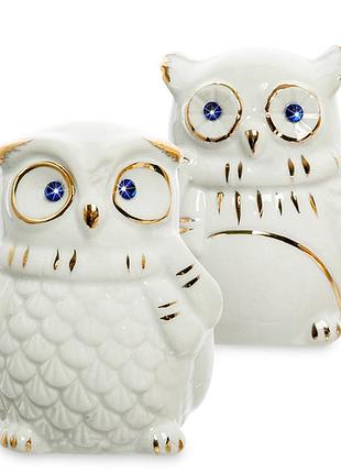 Статуэтка фарфоровая совы в шарфиках 2шт 7,5 см 1108508