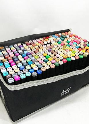 Набор маркеров скетч для рисования touch 262 шт двусторонние профессиональные фломастеры с чехлом