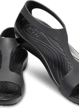 Crocs сандалии босоножки флипы serena sandal pool black