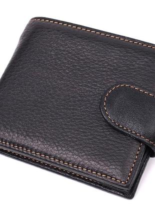 Горизонтальный небольшой кошелек для мужчин из натуральной кожи vintage sale_15063 черный