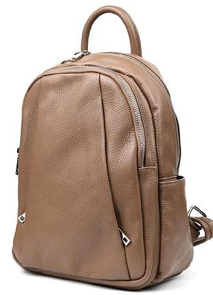 Кожаный женский рюкзак virginia conti italy - 02443_dtaup темный тауп
