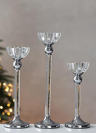 Набор из 3 подсвечников сияние классики 31 см 19285-006