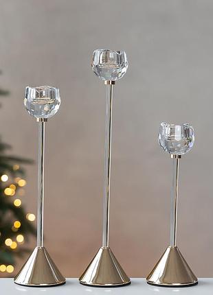 Набор из 3 подсвечников сияние классики 32 см 19285-005