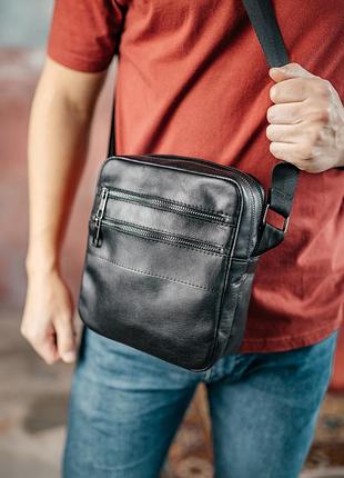 Мужская каркасная барсетка, вместительная сумка из натуральной кожи, кожаный мессенджер