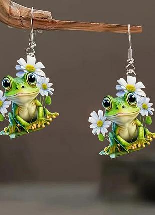 Акрілові сережки жабки