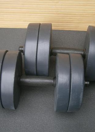 Гантелі розбірні sport lux 2 шт по 10 кг граніліт армований 35см / 25мм