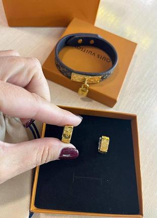 Луи виттон серьги / louis vuitton сережки в позолоте