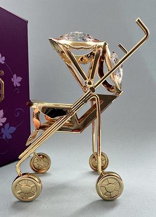 Фигурка с камнями swarovski коляска 7,5 см 1602439