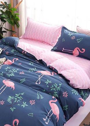 Постельное белье бязь мир фламинго двуспальный евро