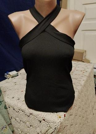 Черный боди рубчик