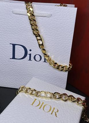 Ланцюг-підвіска та браслет діор, позолота 18 к (можна окремо)