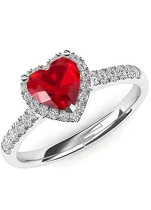 Каблучка з червоним серцем, розмір реголюється