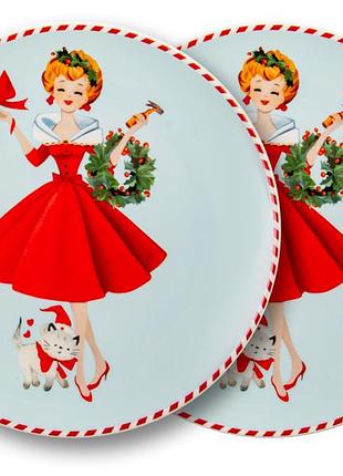 Набор тарелок из 2 штук miss christmas 20,5 см 924-886 фарфор