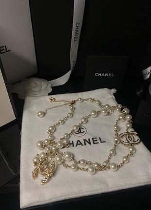 Буси шанель перли позолота 18 к