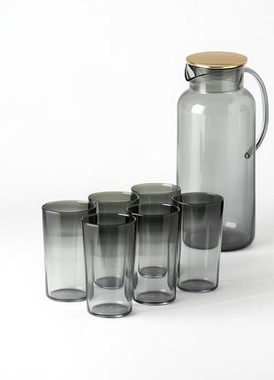 Кувшин для напитков в комплекте со стаканами 7 предметов hp-19-fx7