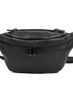 Женская кожаная бананка напоясная сумка limary lim-061fa черный флотар