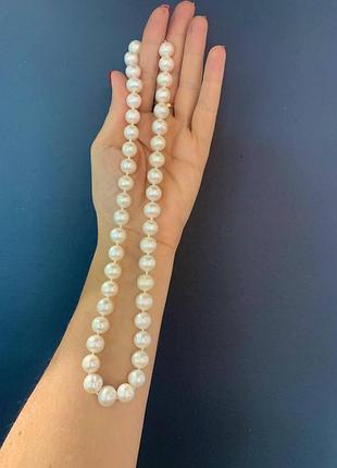 Роскошные бусы из крупного натурального морского жемчуга