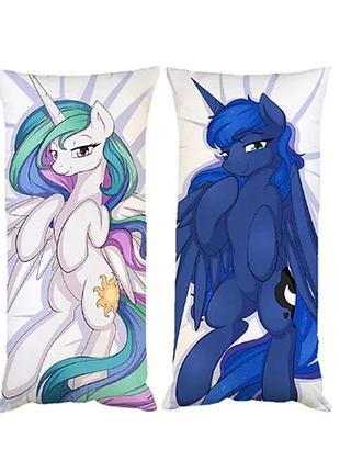 Наволочка чехол для подушки пони луна мой маленький пони my littlle pony двухсторонняя 30х50 см (pp0103_50)