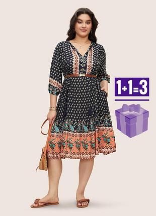 🥰 сукня в абстрактний принт bloomchic 18-20 батал