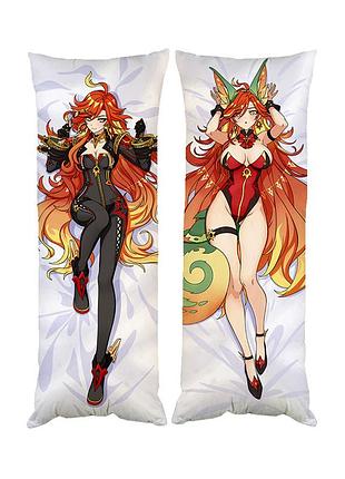 Дакимакура подушка мавуика геншин импакт genshin impact двухсторонняя 40х100 см (dk0306)