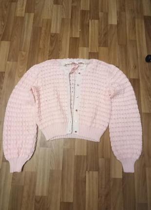 Рожева кофта кардиган розмір sm без етикеток
