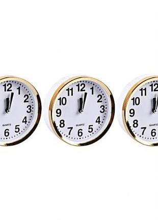 Настольные часы - будильник а560 "круг" золото 11,5*4см