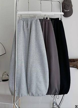 Штани спортивні жіночі теплі трикотаж трьохнитка на флісі