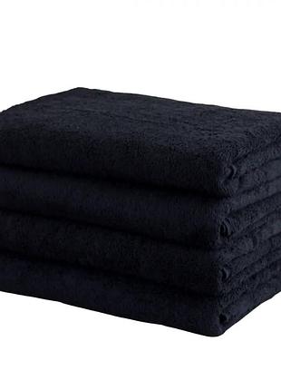 Полотенце махровое банное 70*140см бордюр сатин чёрный
