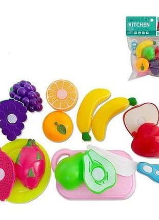 Іграшка фрукти на липучках mix 2 + посуд (998-1b/3a/3b)