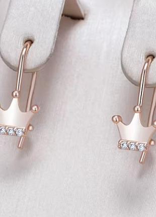 Сережки дитячі позолечені 585 рожеве золото