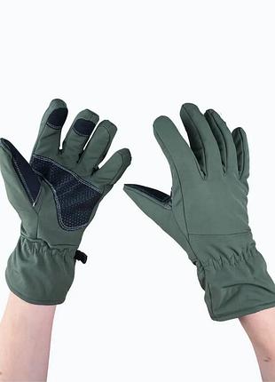 Зимние тактические перчатки soft-shell олива размер xxl