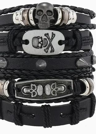 5 шт. комплект браслетів з екошкіри