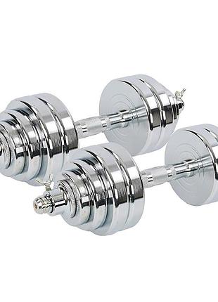 Гантели разборные ta-8052 15кг (пара) серебряный (56508174), fdso