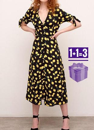 🥰 міді сукня з лимонниками nobody’s child віскоза