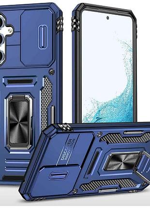 Ударопрочный чехол camshield army ring для samsung galaxy s22 синій / navy