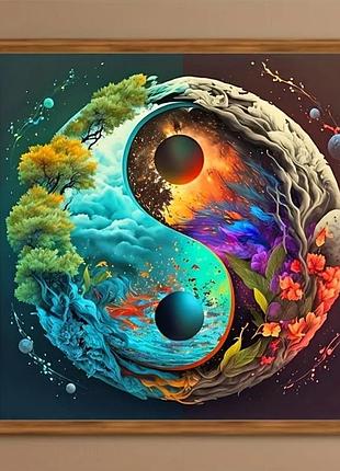 Набори для алмазного живопису для дорослих, інь ян р-р 20×20см