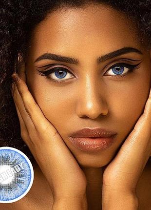 Линзы цветные frehlady для глаз голубые glacier blue подходят для светлых глаз