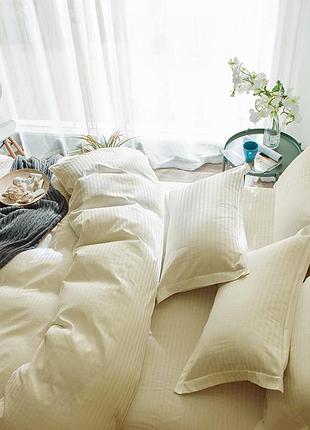 Комплект stripe lux champagne 1/1см комфорт текстиль полуторный на резинке