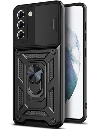 Ударостійкий чохол camshield serge ring для samsung galaxy s21+ черный