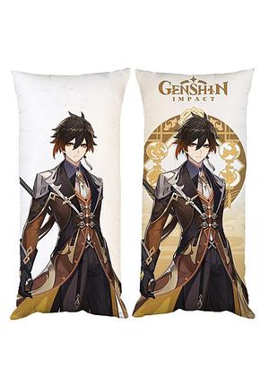 Наволочка чехол для подушки чжун ли геншин импакт genshin impact двухсторонняя 30х50 см (pp0053_50)