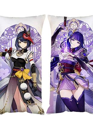 Наволочка чехол для подушки сёгун кудзё сара геншин импакт genshin impact двухсторонняя 30х50 см (pp0047_50)