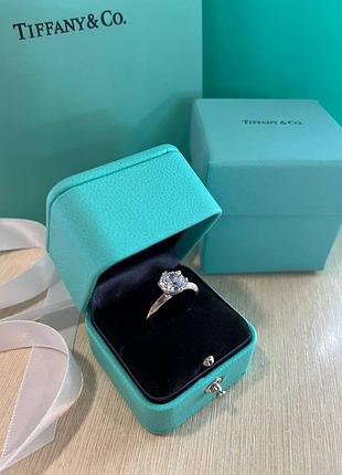 Кольцо с одним камнем серебро 925 / тиффани серебряное кольцо