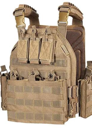 Плитоноска yakeda койот для ношения бронеплит с системой molle ve-33