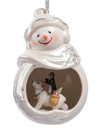 Фігурка підвісна pavone веселий сніговик 11 см 1104789