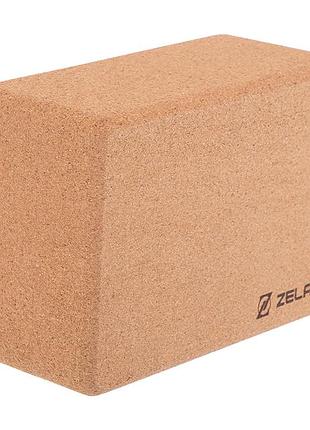 Блок для йоги пробковый fi-7850-4 коричневый (56363218), zelart