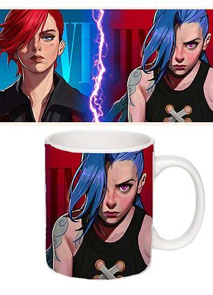 Чашка лига легенд аркейн league of legends белая (z1570)