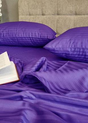Комплект stripe lux ultra violet 1/1см комфорт текстиль двуспальный на резинке