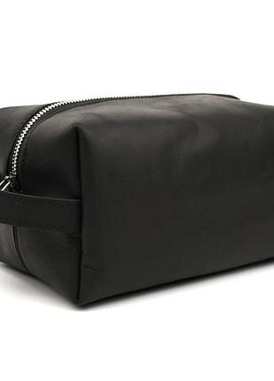 Шкіряний несесер косметичка tarwa ra-8033-4lx чорний крейзі хорс