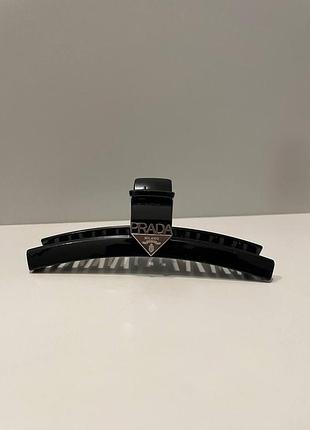 Черный краб для волос прада / удобная заколка для длинных волос