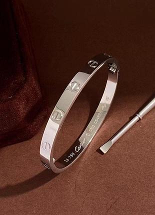 Брендовий браслет картьє/cartier, сріблення